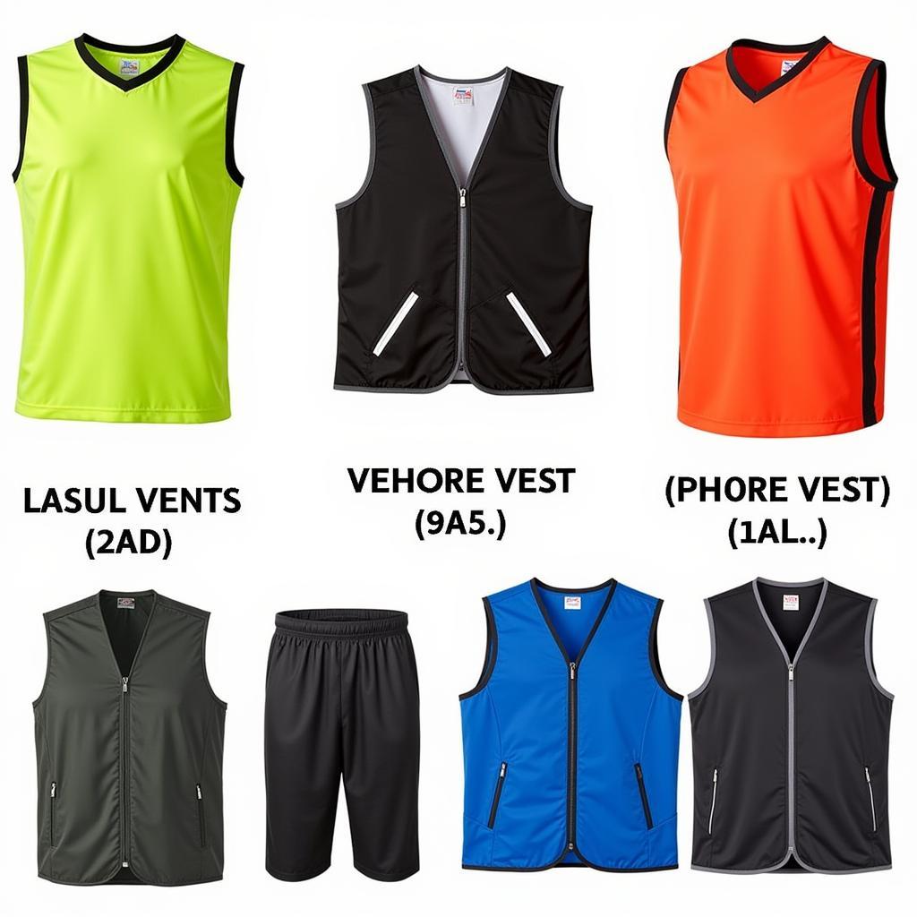 Different types of soccer training vests