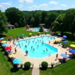 Tyrone Community Pool Aerial View