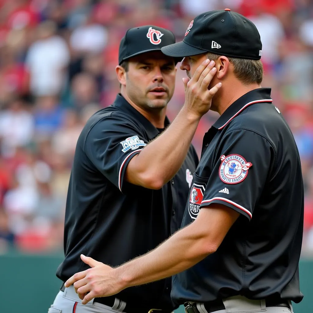 MLB umpire making a controversial call that led to a walk-off win