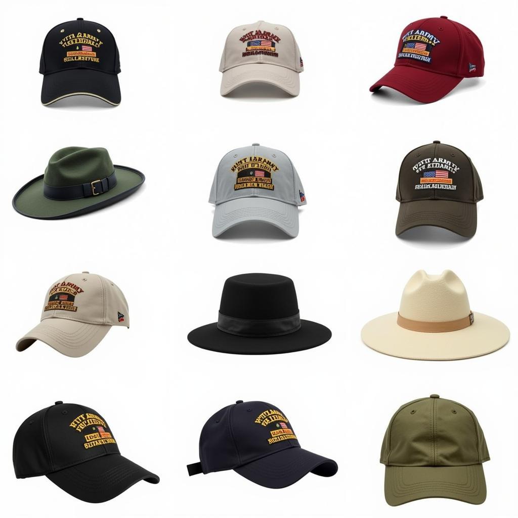 Different US Army Veteran Cap Styles