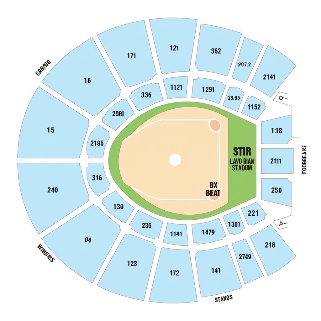 Detailed Seating Map of USA Softball Hall of Fame Stadium