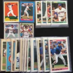 A collection of valuable 1993 Topps baseball cards in protective sleeves.