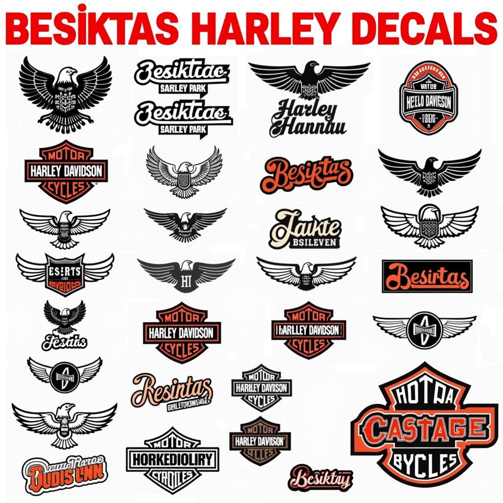 Variety of Besiktas Harley Decals