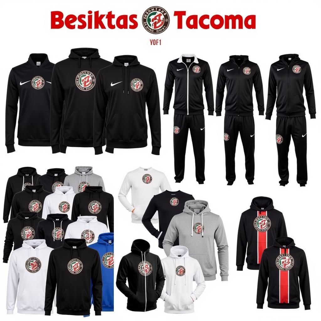 Different styles of Besiktas Tacoma sweatshirts available