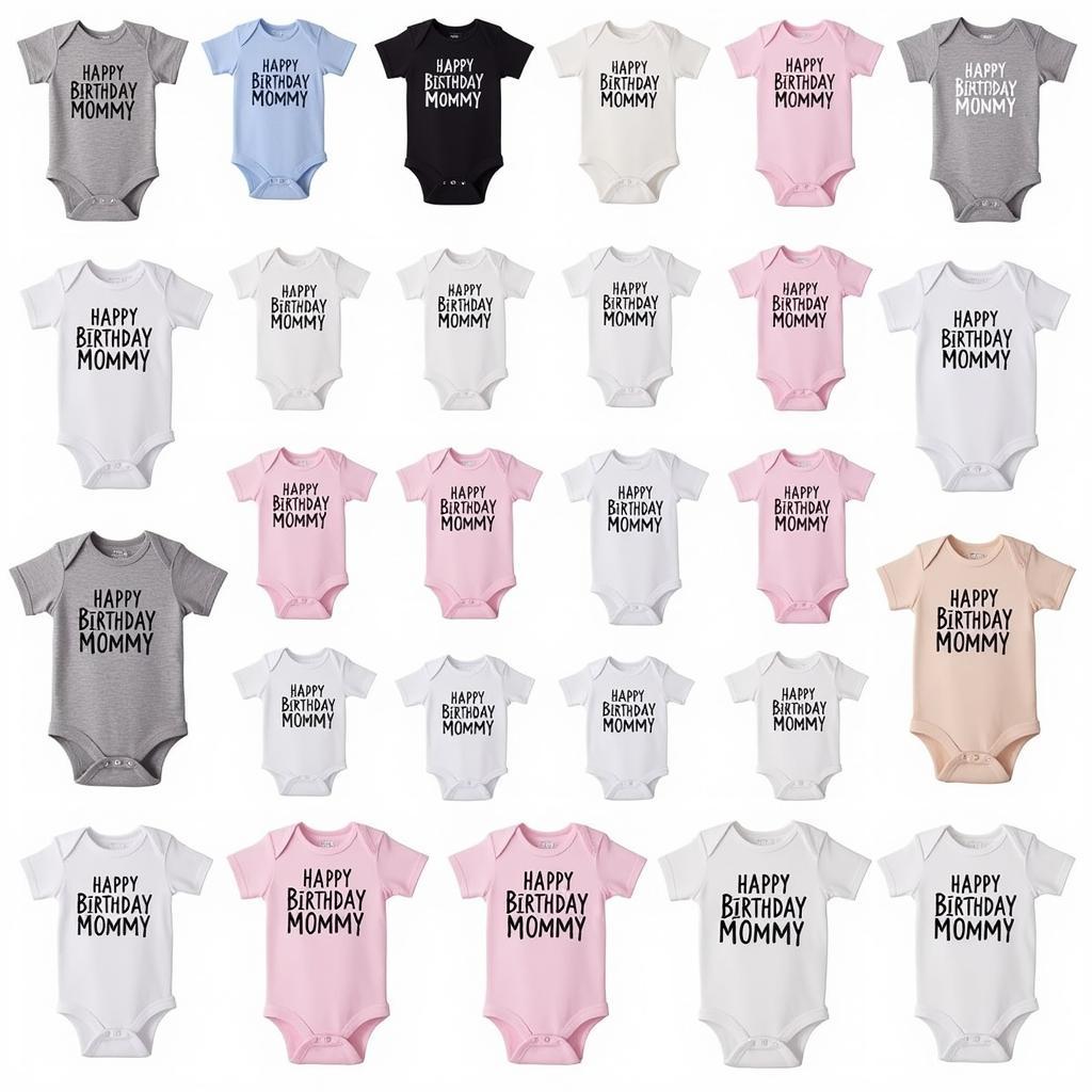 Different Styles of "Happy Birthday Mommy" Onesies for Baby's First Birthday