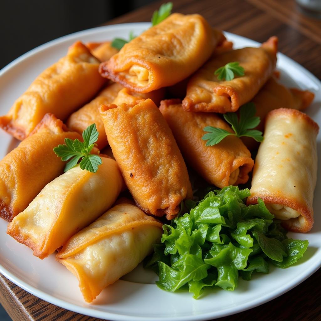 A Variety of Lumpia on a Platter