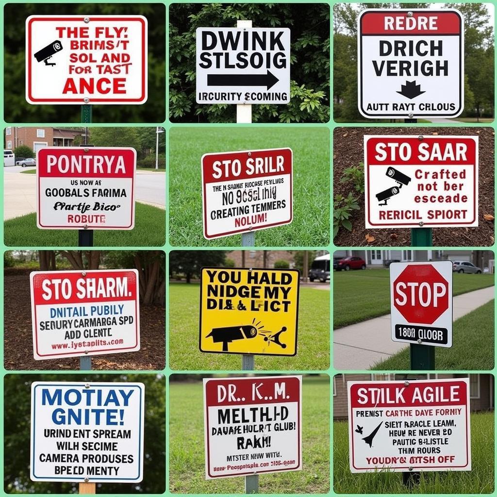 Different types of security camera signs for various needs