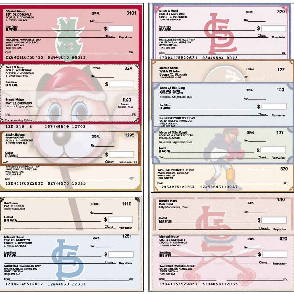 Variety of St. Louis Cardinals Checks