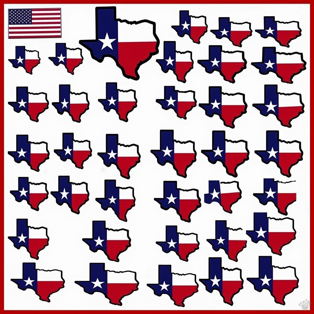 Different styles and sizes of Texas flag car stickers available for purchase