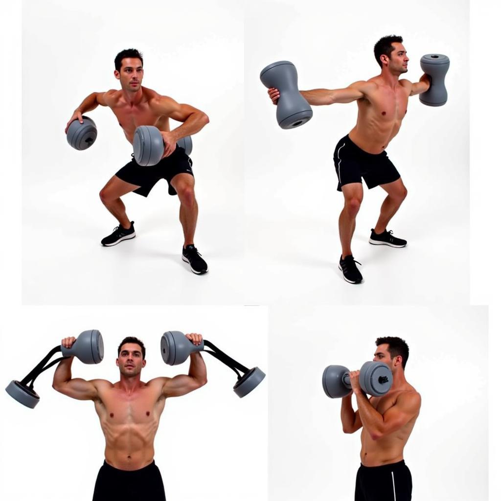 Various water bag exercises for a full-body workout