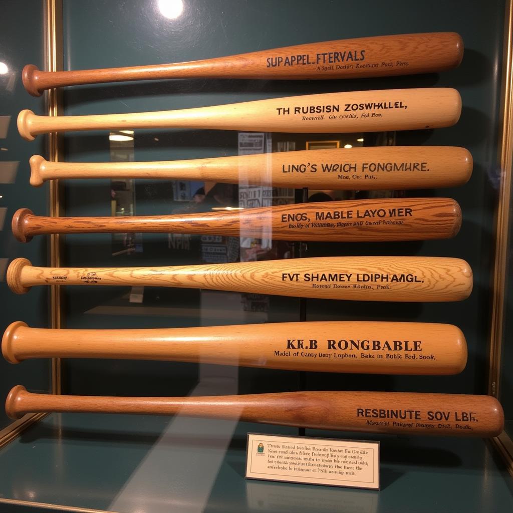 Vintage Baseball Bats Display