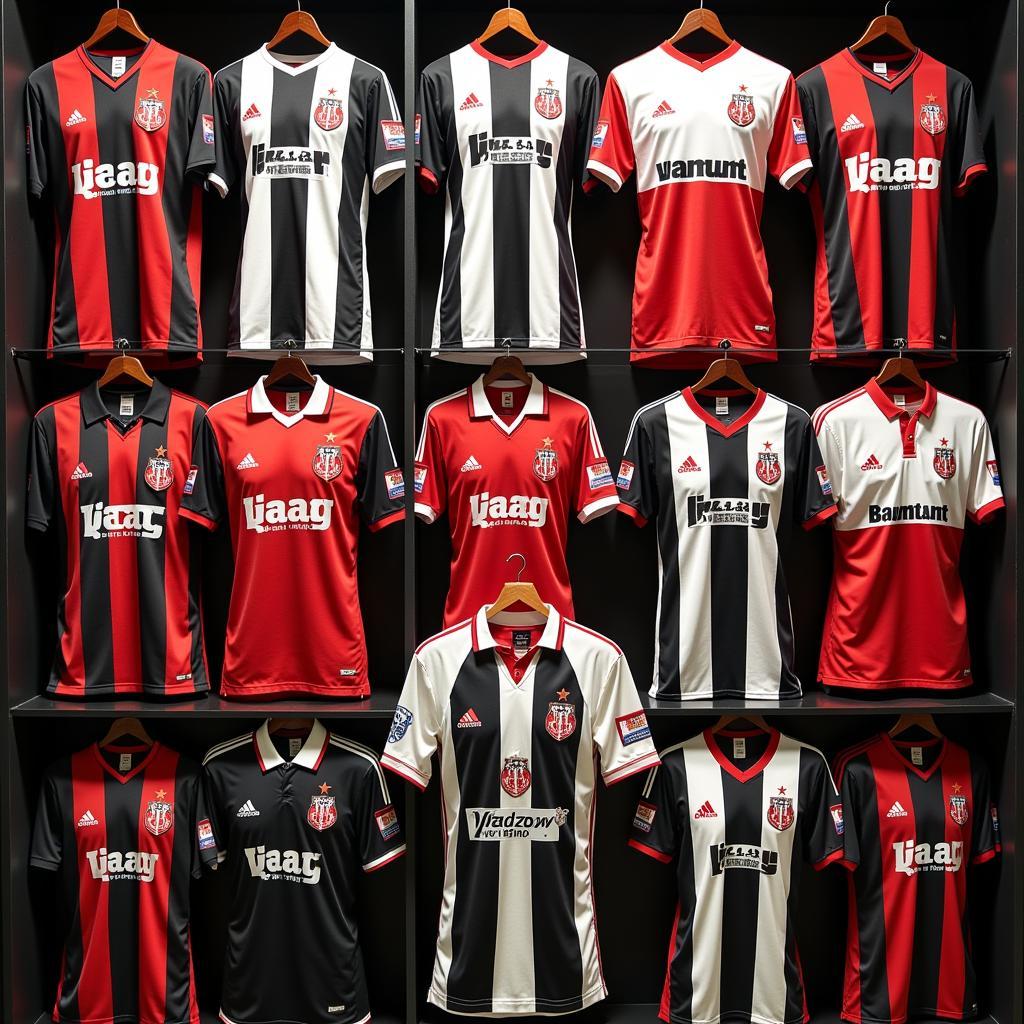 Vintage Besiktas Jerseys on Display