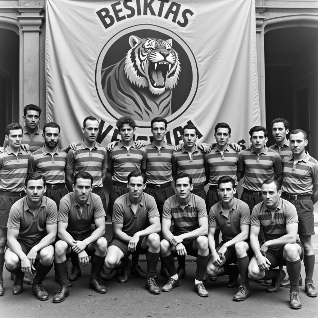 Vintage Besiktas Photo with Tiger Emblem