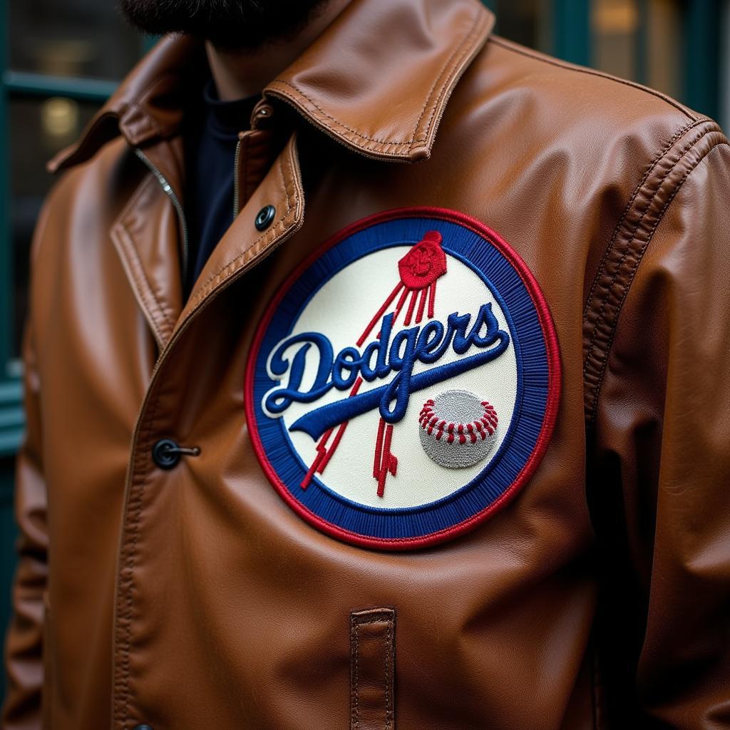 A vintage Brooklyn Dodgers jacket with a prominent patch