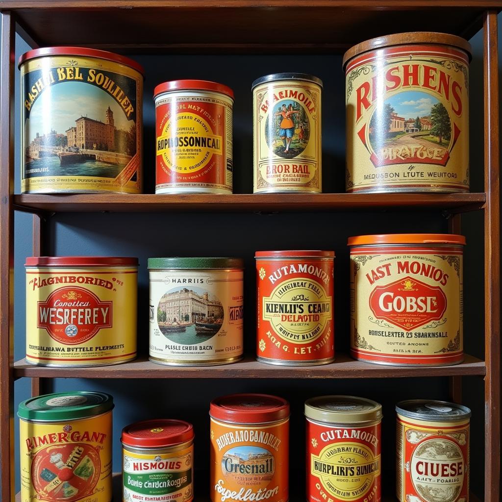 Vintage Large Round Tin Containers