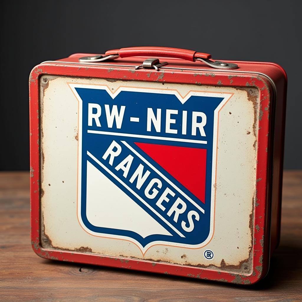 Vintage Metal NY Rangers Lunch Box