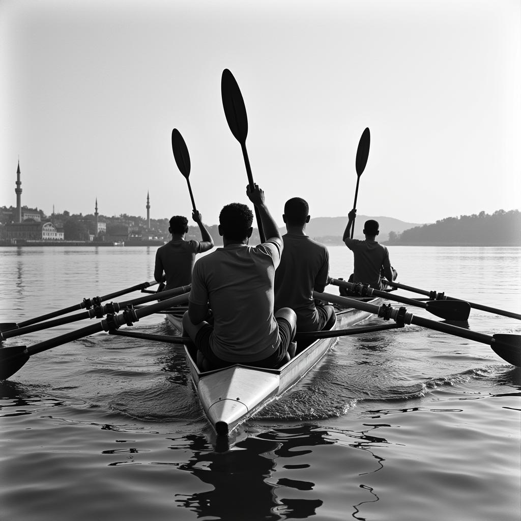 Vintage photo of Besiktas boatmen