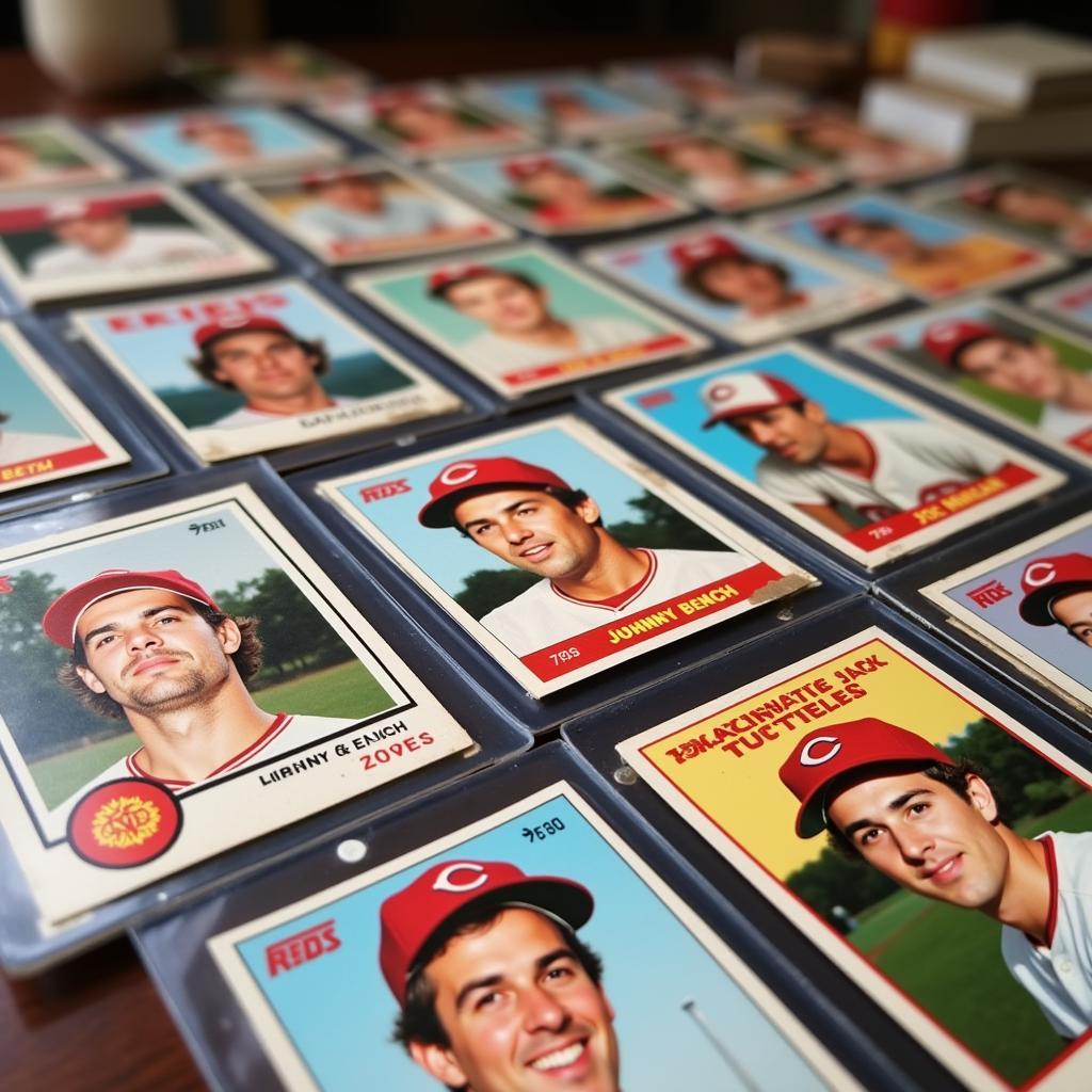 Vintage Reds Baseball Card Collection