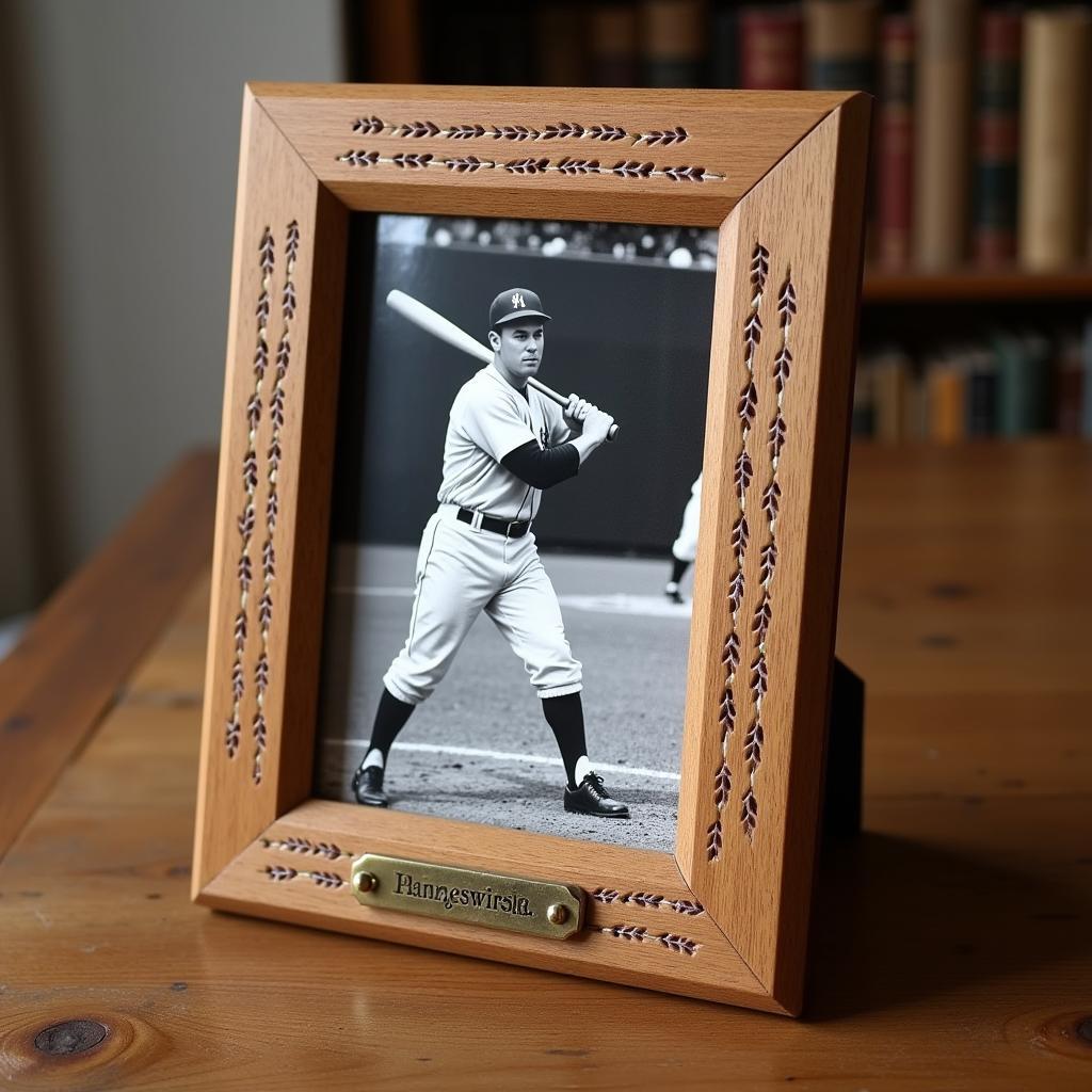 Vintage Wooden Baseball Picture Frame