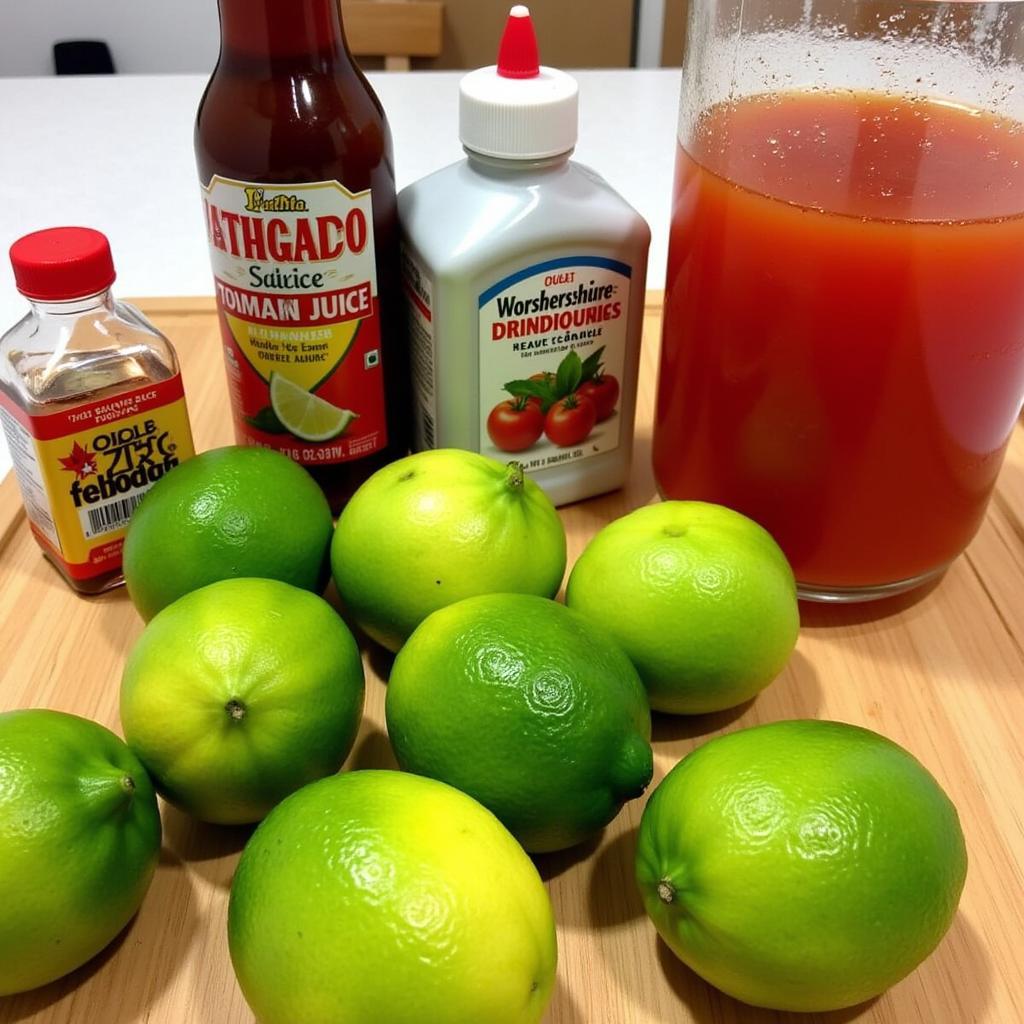 Ingredients for a Virgin Michelada