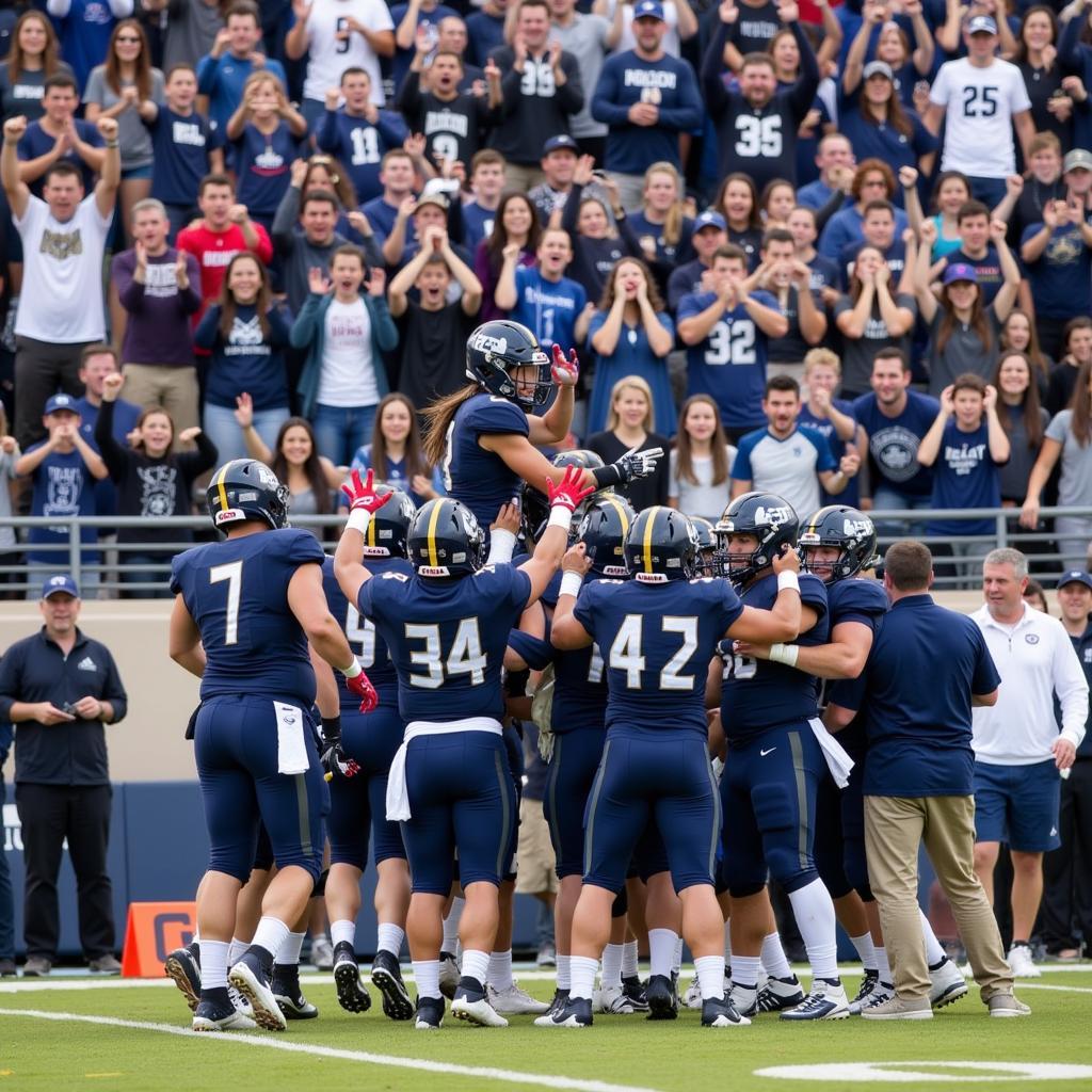 Vista Murrieta Football Team Celebrates a Touchdown