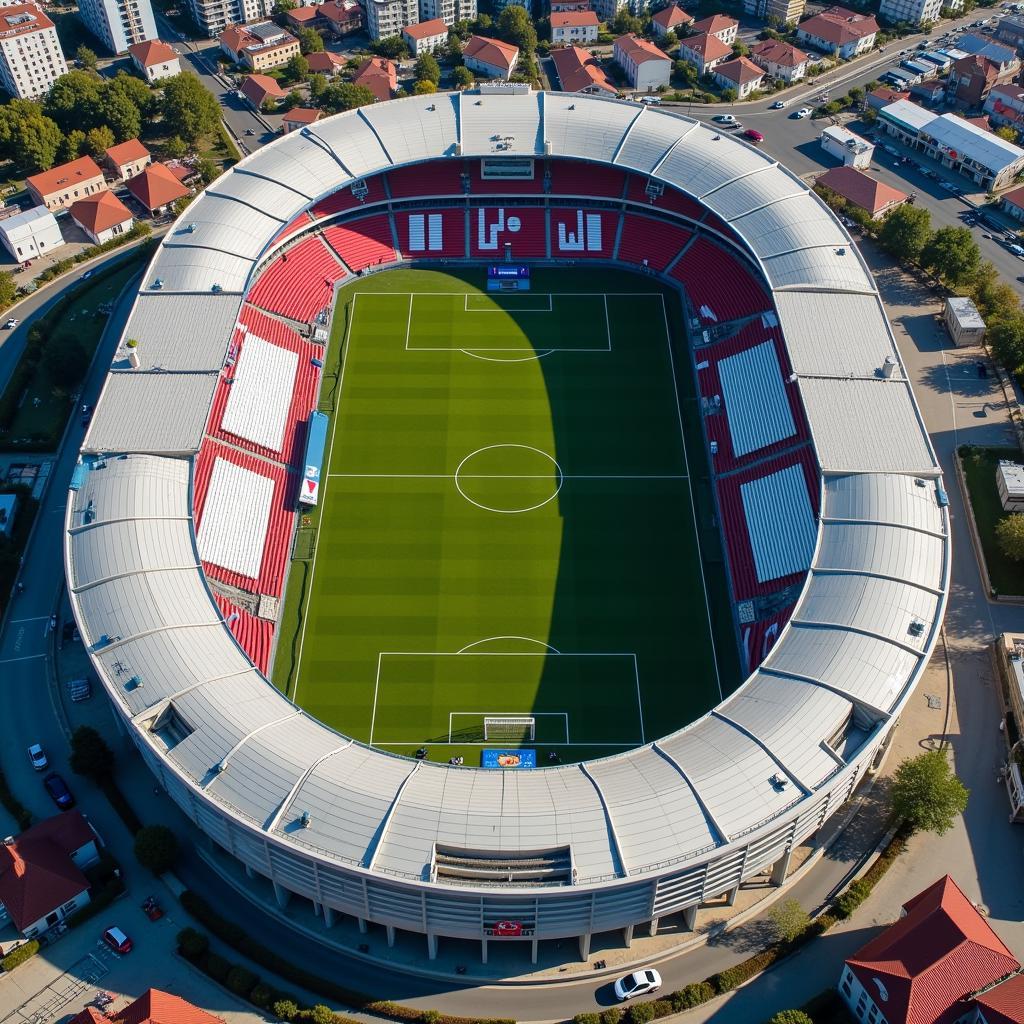 Aerial View of Vodafone Park with Play Yard Netting