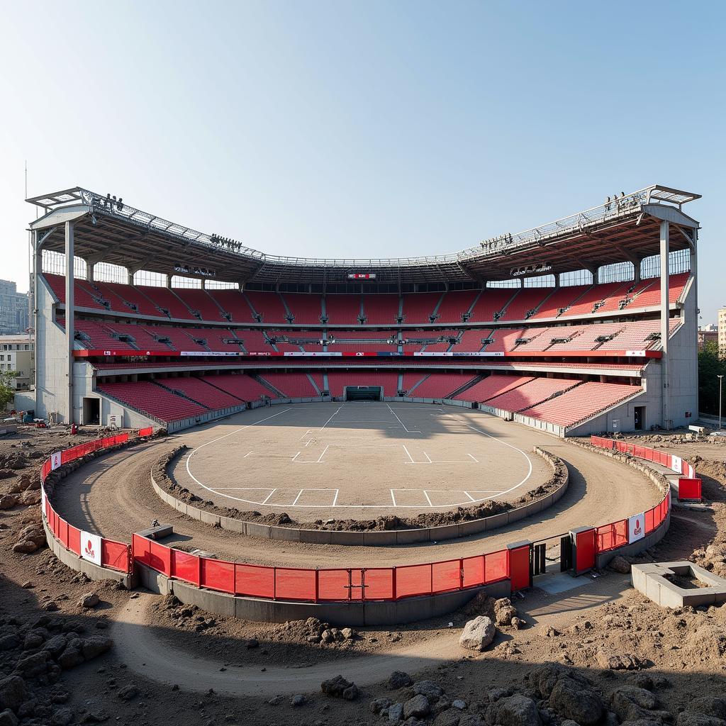 Vodafone Park under construction, showcasing the distinct Kirk Corner Notched