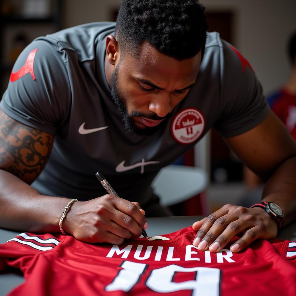 Von Miller Signing a Beşiktaş Jersey