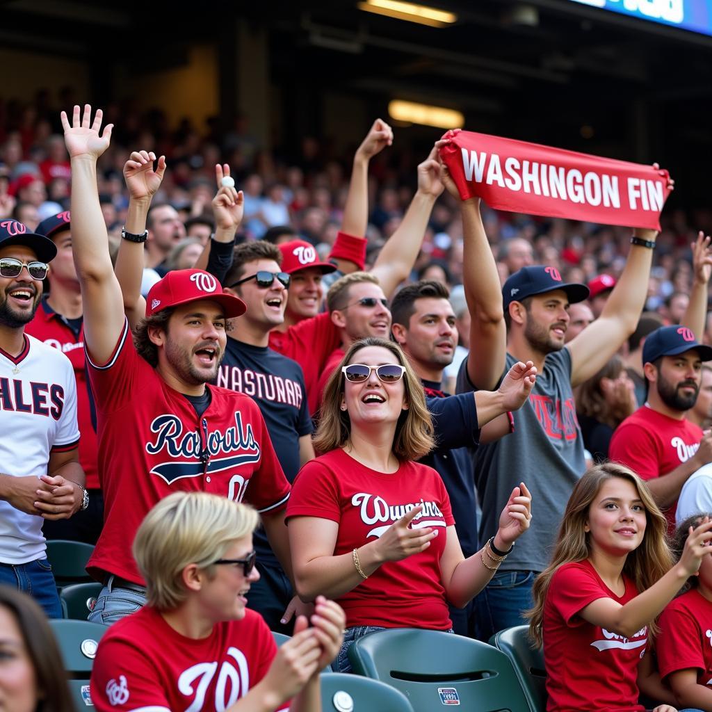 Washington Nationals fans celebrating