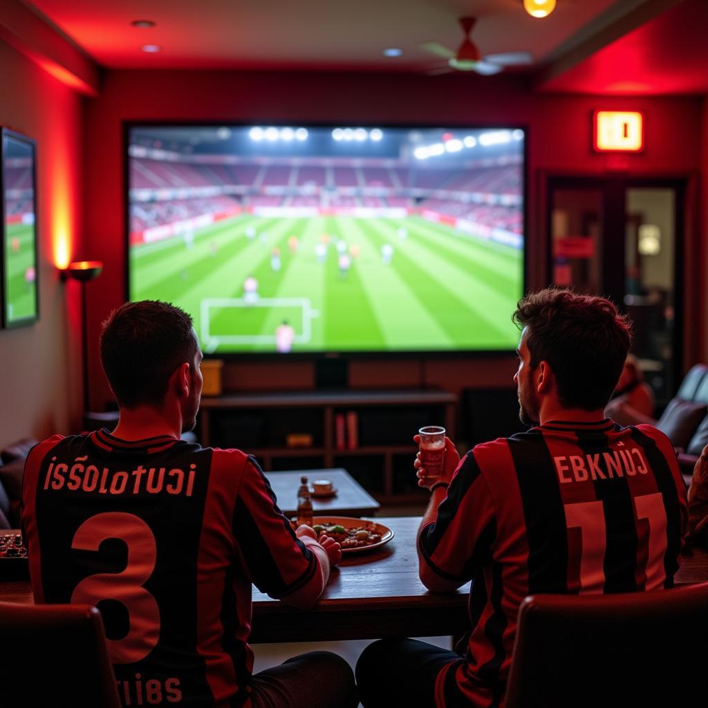 Beşiktaş Fans in Amarillo Watching a Live Match