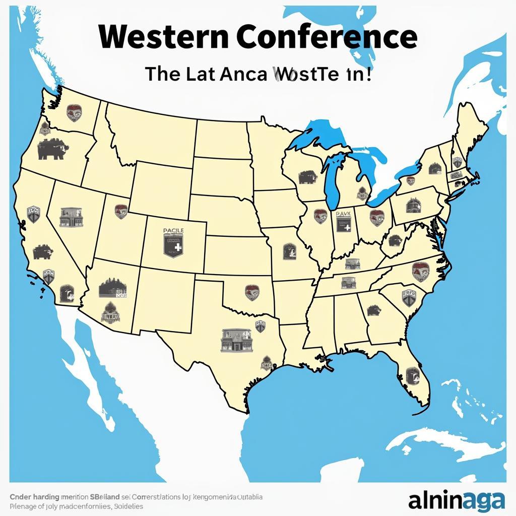 NBA Teams Map: Western Conference