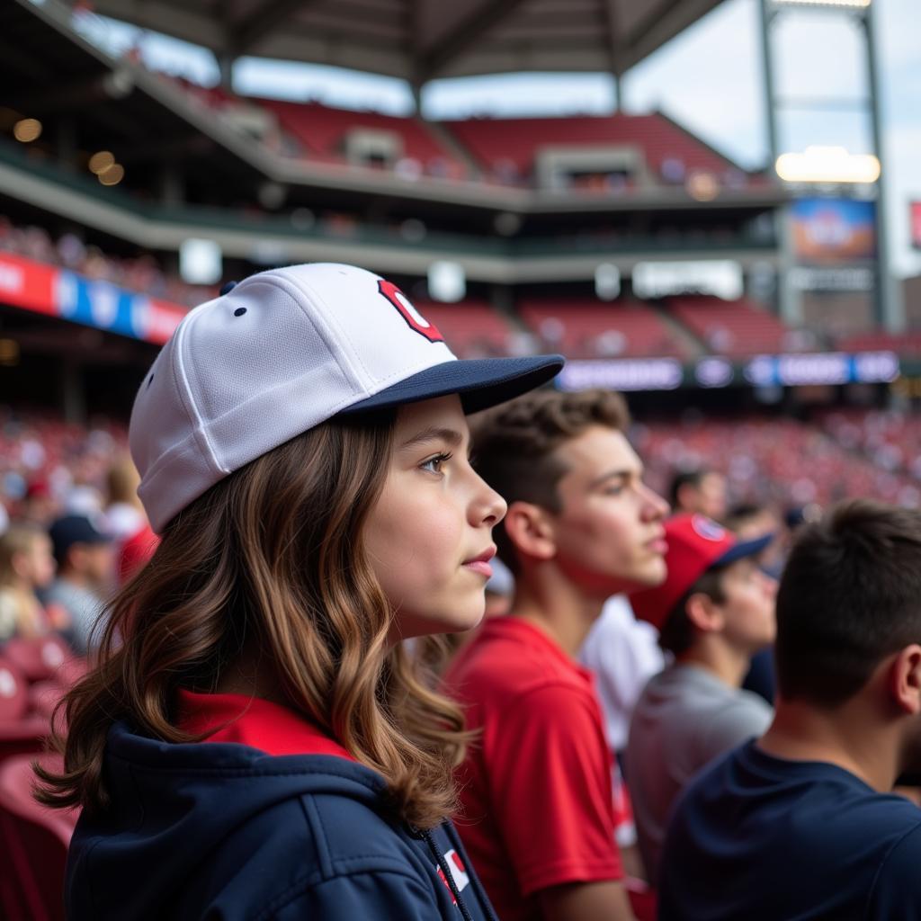 White Cleveland Indians Hat on Game Day