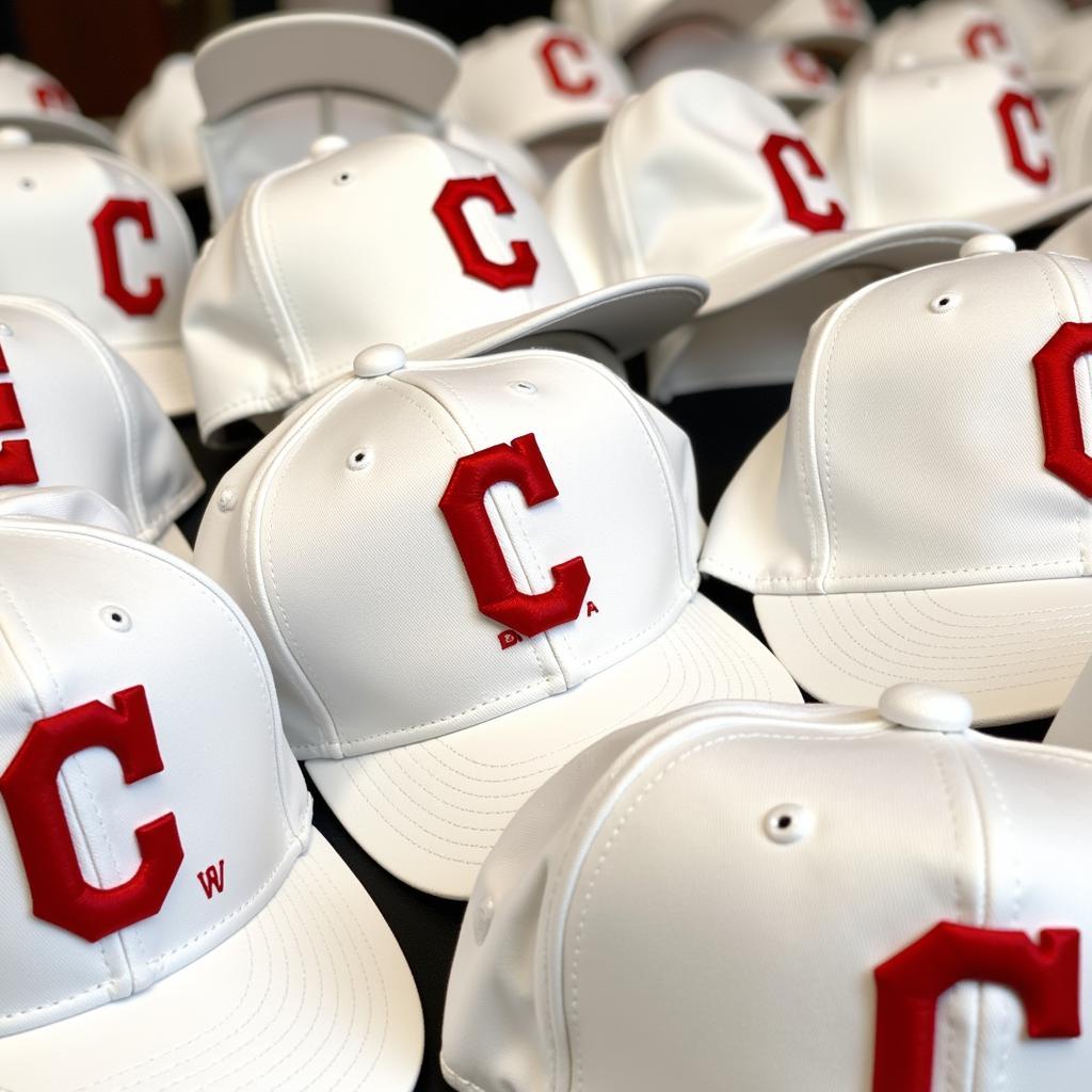 Vintage White Cleveland Indians Hat Collection