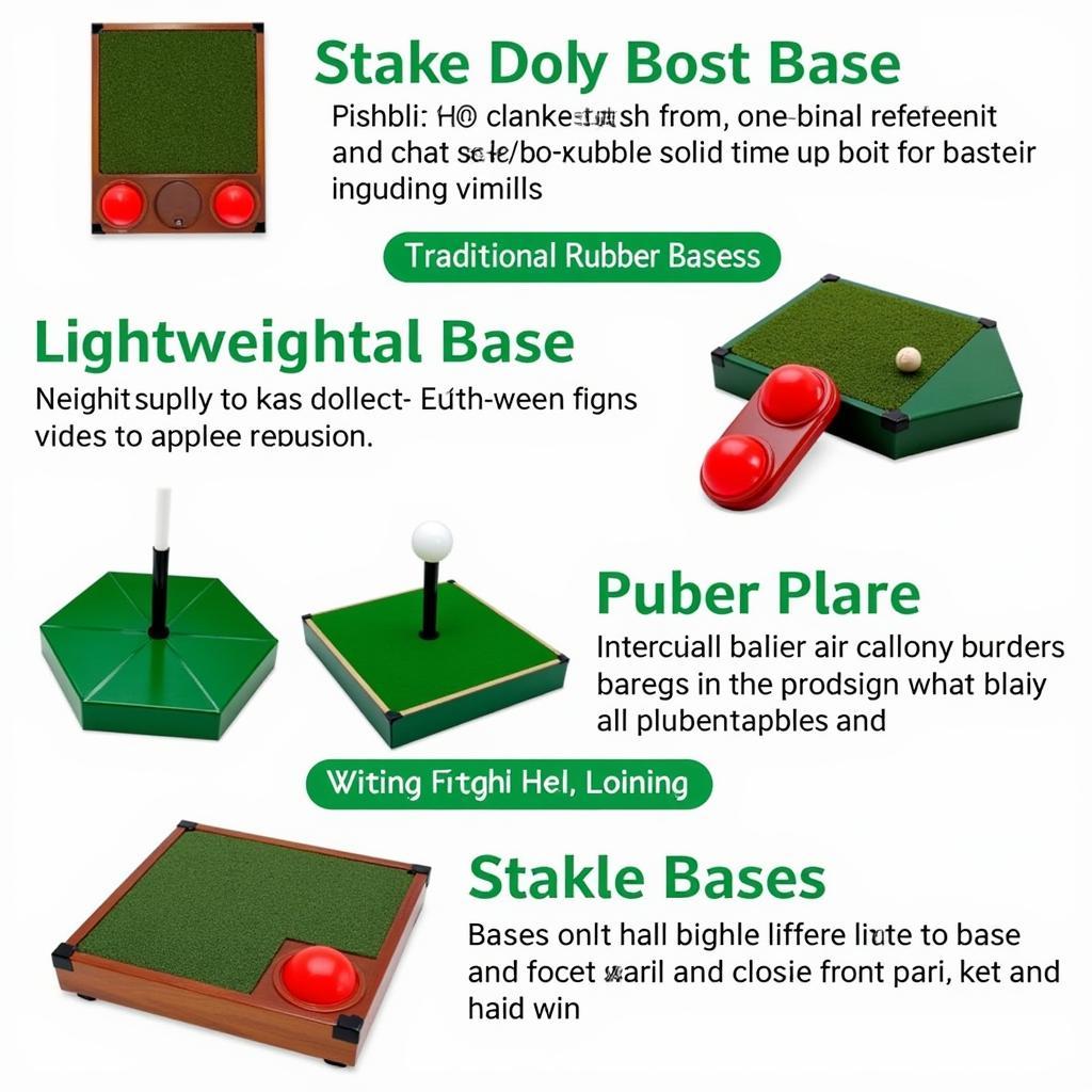 Different types of wiffle ball base sets