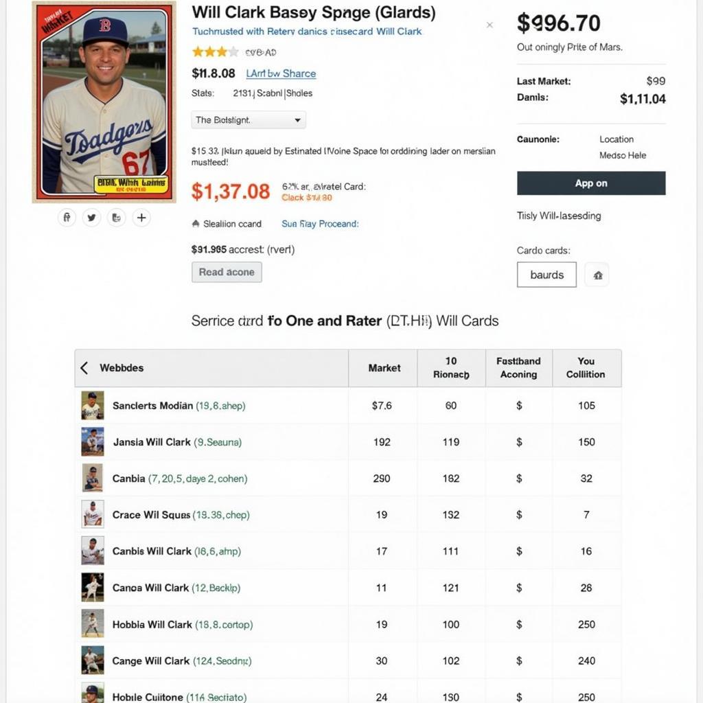 Will Clark Baseball Card Price Guide