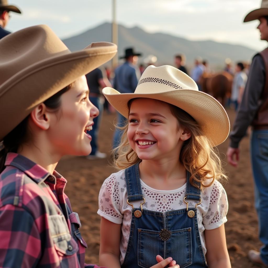 Families enjoying the rodeo in Williams, Arizona