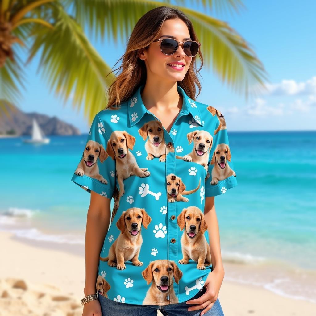 Personalized Hawaiian Shirt with Dog Photo