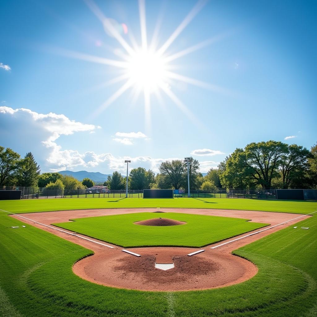 Wyoming Little League Baseball Field on a Sunny Day