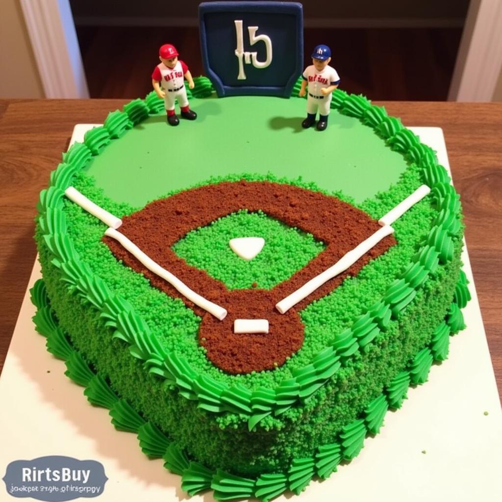 Yankees Birthday Cake with Baseball Field