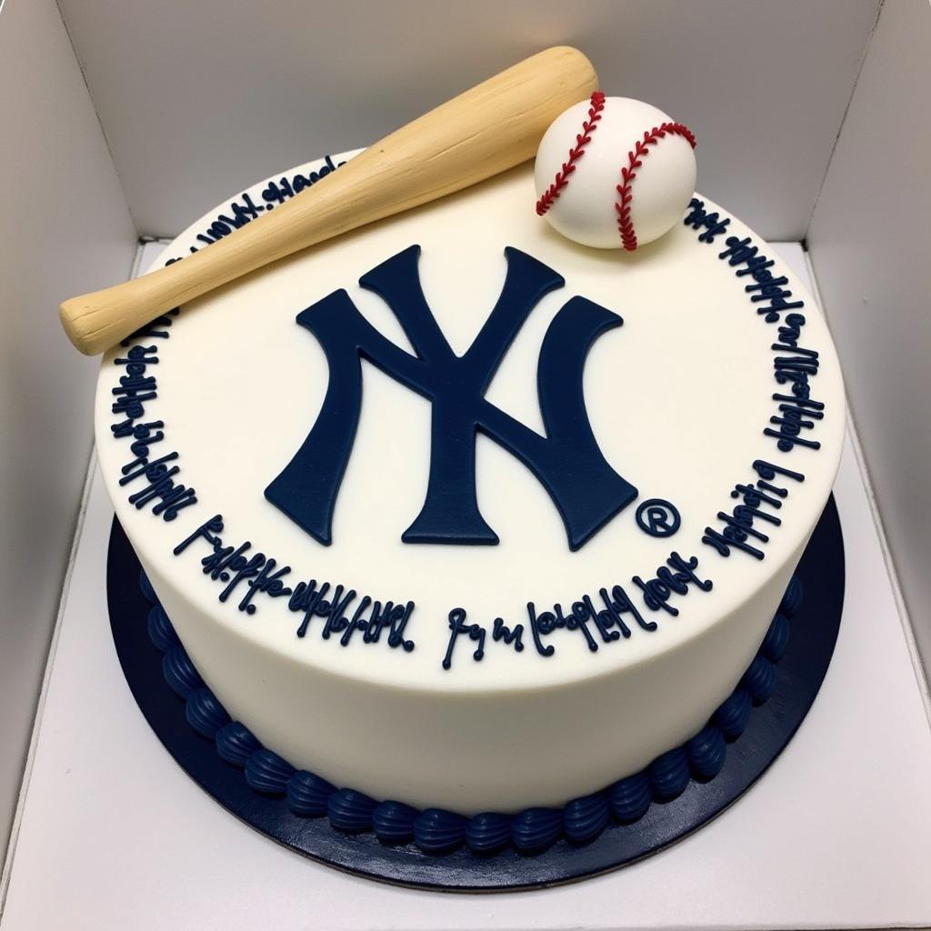 Yankees Birthday Cake with Logo