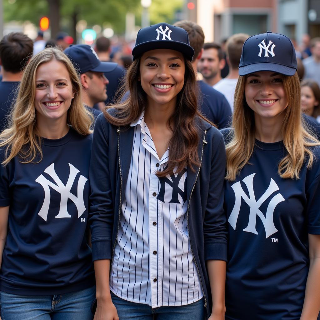 Yankees Fans Wearing Merchandise