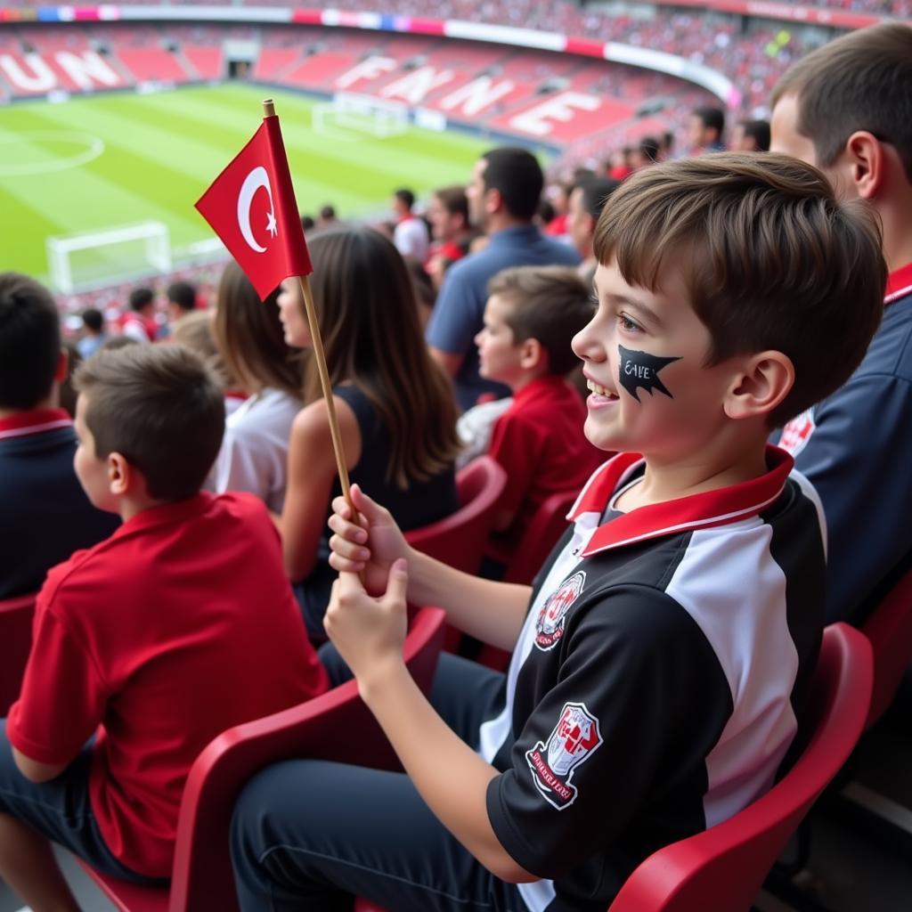 Young Beşiktaş Fan Celebrating