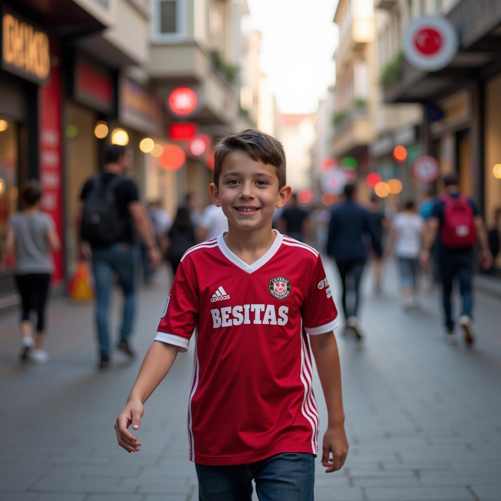 Young Besiktas Fan in Istanbul