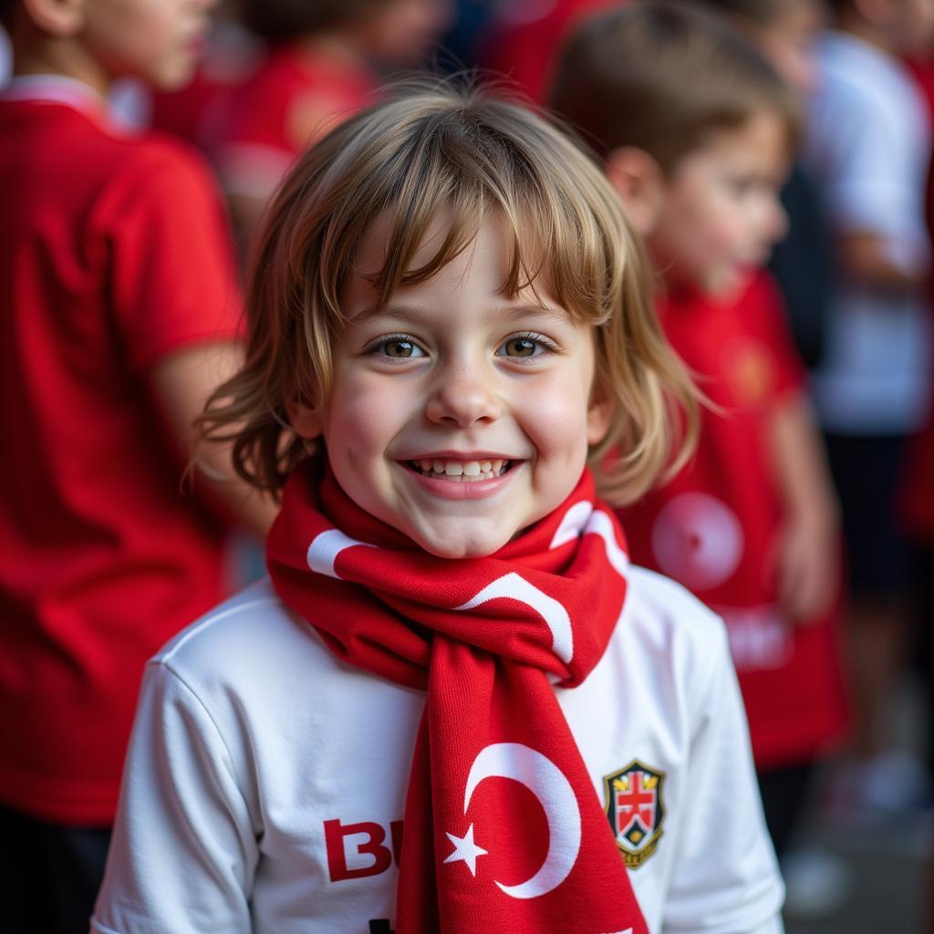 Young Beşiktaş Fan with Scarf