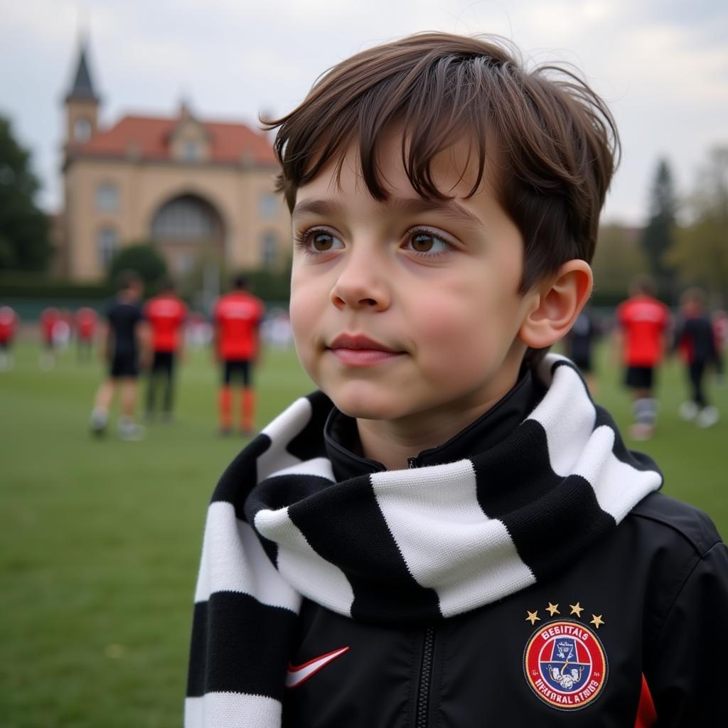 Young Beşiktaş Fan Wearing Scarf