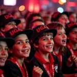 Young Besiktas fans proudly sporting the iconic UGA hat