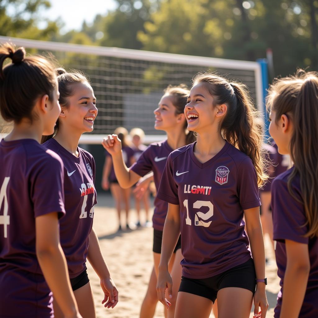 Youth Volleyball Team Celebration