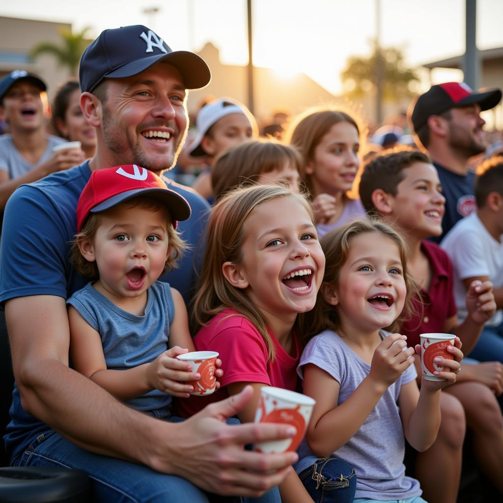 Families enjoying a baseball game in Yuma Arizona