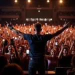 Zach Bryan performing to a sold-out crowd