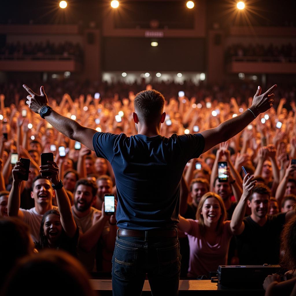 Zach Bryan performing to a sold-out crowd